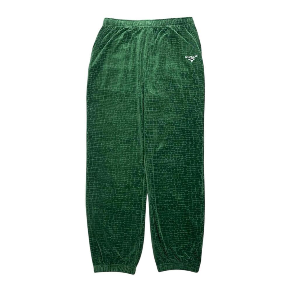 MENTAL CLASS Croc Velour Track Pants | Green | Size L | NWT